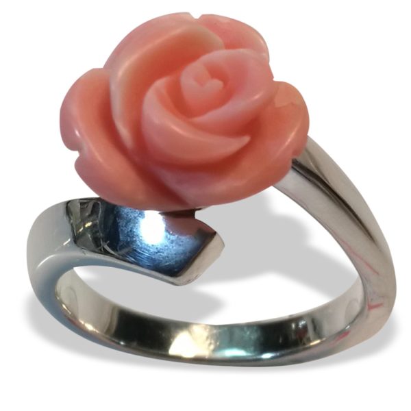 Anillo en Plata 925 y coral